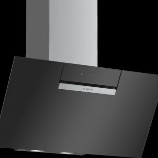 Bosch Wandhaube 80 cm Schräg Glas markenspezifisch Schwarz mit Glasschirm;